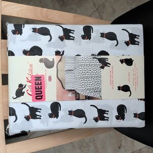 Cath Kidston "Black Cats" Queen Sheet Set, 100% Cotton, NWT